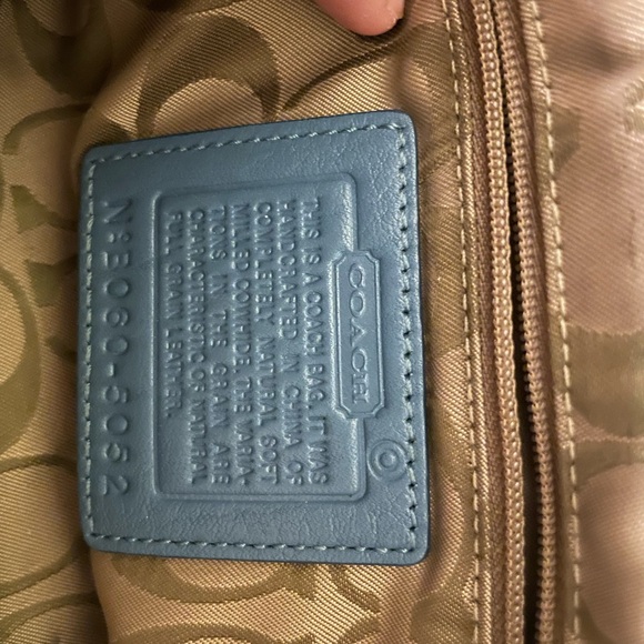 VTG Y2K COACH BLUE LEATHER HAMILTON BAG - Picture 7 of 8